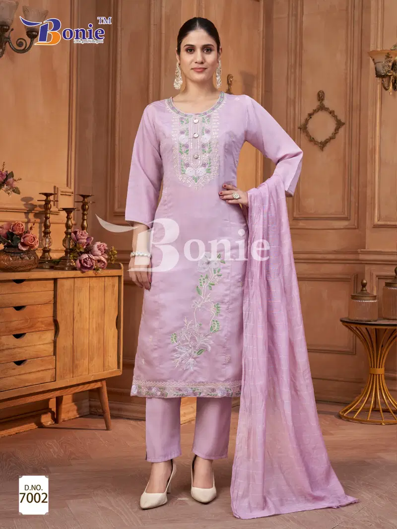 Bonie Chavi Vol 7 Embroidered Silk Kurti Bottom With Dupatta Collection